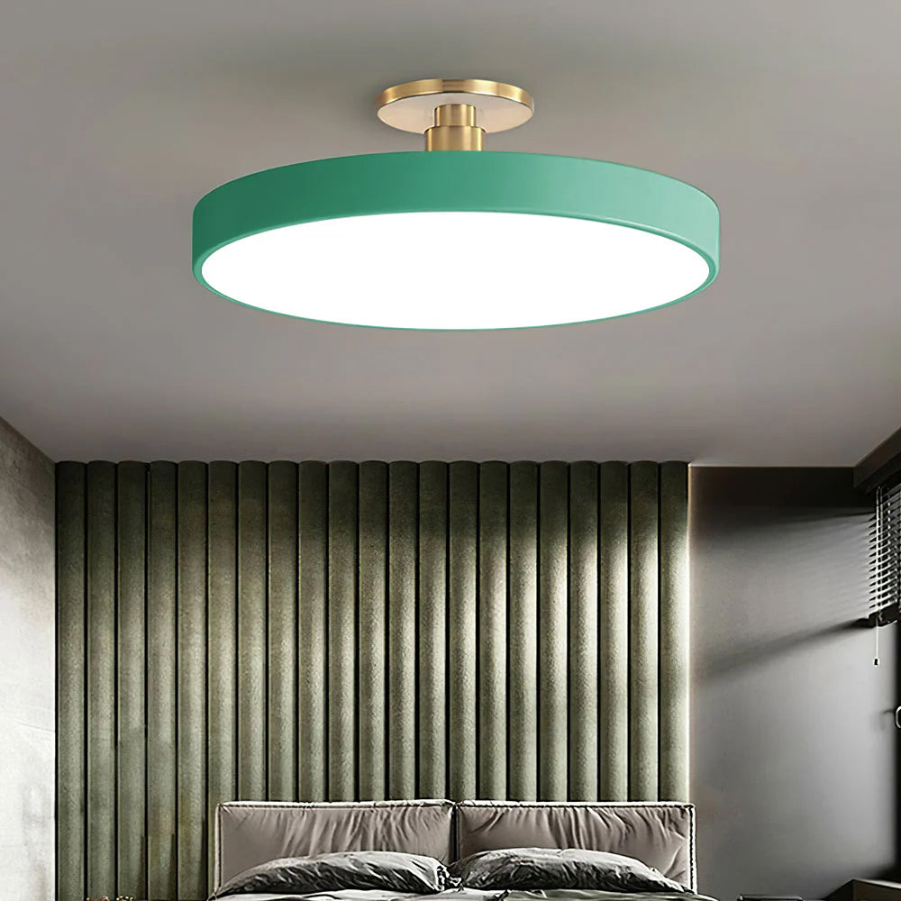 Round LED Semi-Flush Ceiling Light – 4 Brightness Options, 16–48W