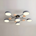 Round LED Ceiling Light – 4 to 7 Light Heads, Iron & Acrylic