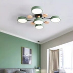 Round LED Ceiling Light – 4 to 7 Light Heads, Iron & Acrylic