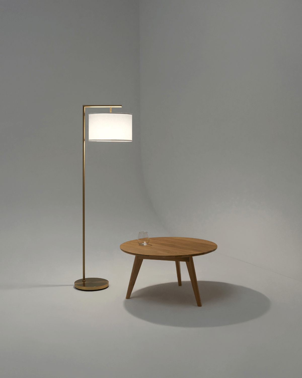 Modern Metal Floor Lamp – Fabric Shade, LED Bulb Included, 152cm, 3 Finishes