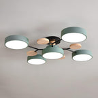 Round LED Ceiling Light – 4 to 7 Light Heads, Iron & Acrylic