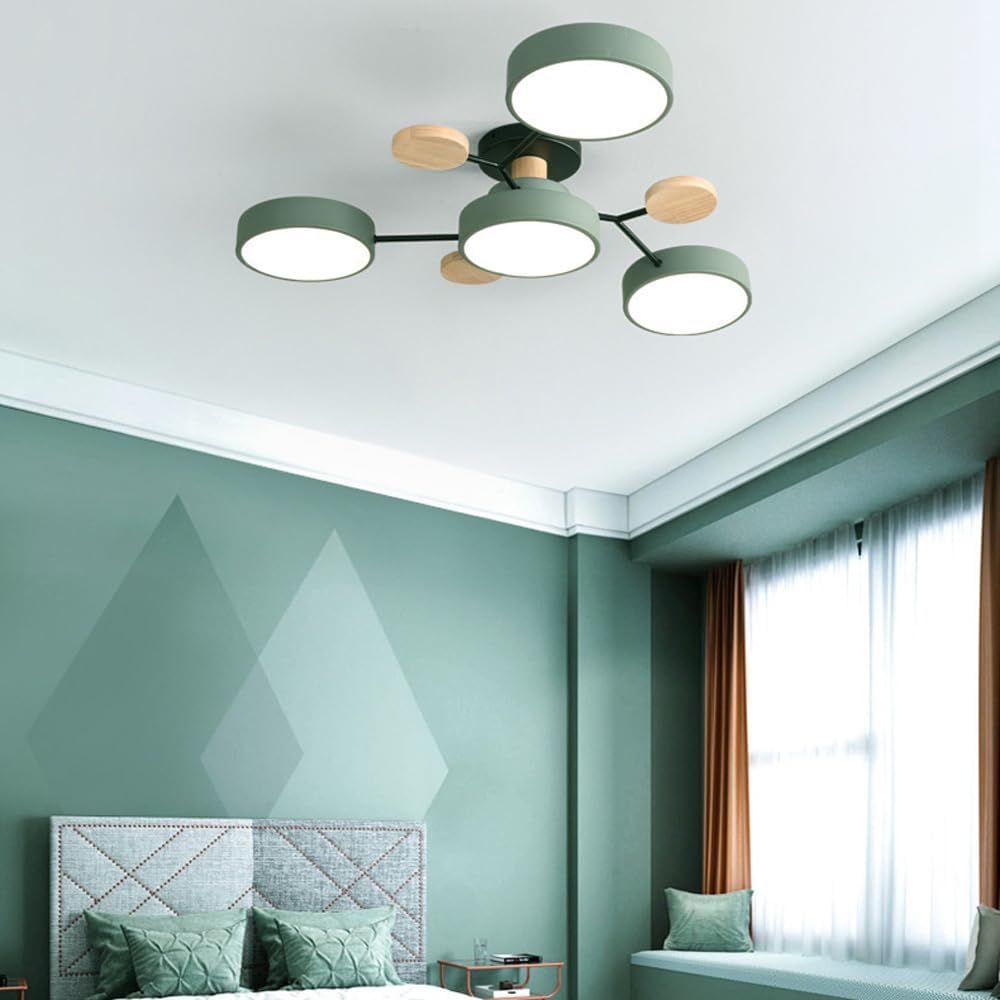 Round LED Ceiling Light – 4 to 7 Light Heads, Iron & Acrylic