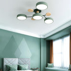 Round LED Ceiling Light – 4 to 7 Light Heads, Iron & Acrylic
