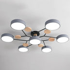 Round LED Ceiling Light – 4 to 7 Light Heads, Iron & Acrylic