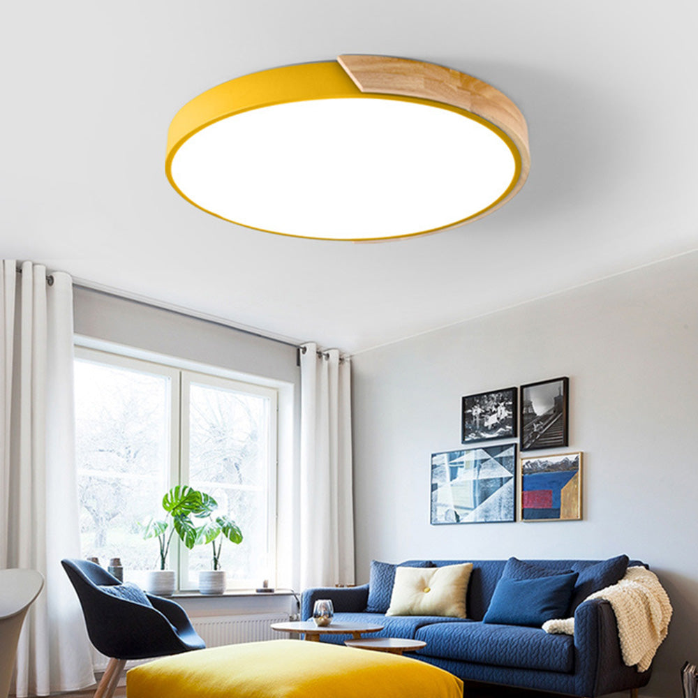 Colourful Round LED Ceiling Light – Acrylic Diffuser