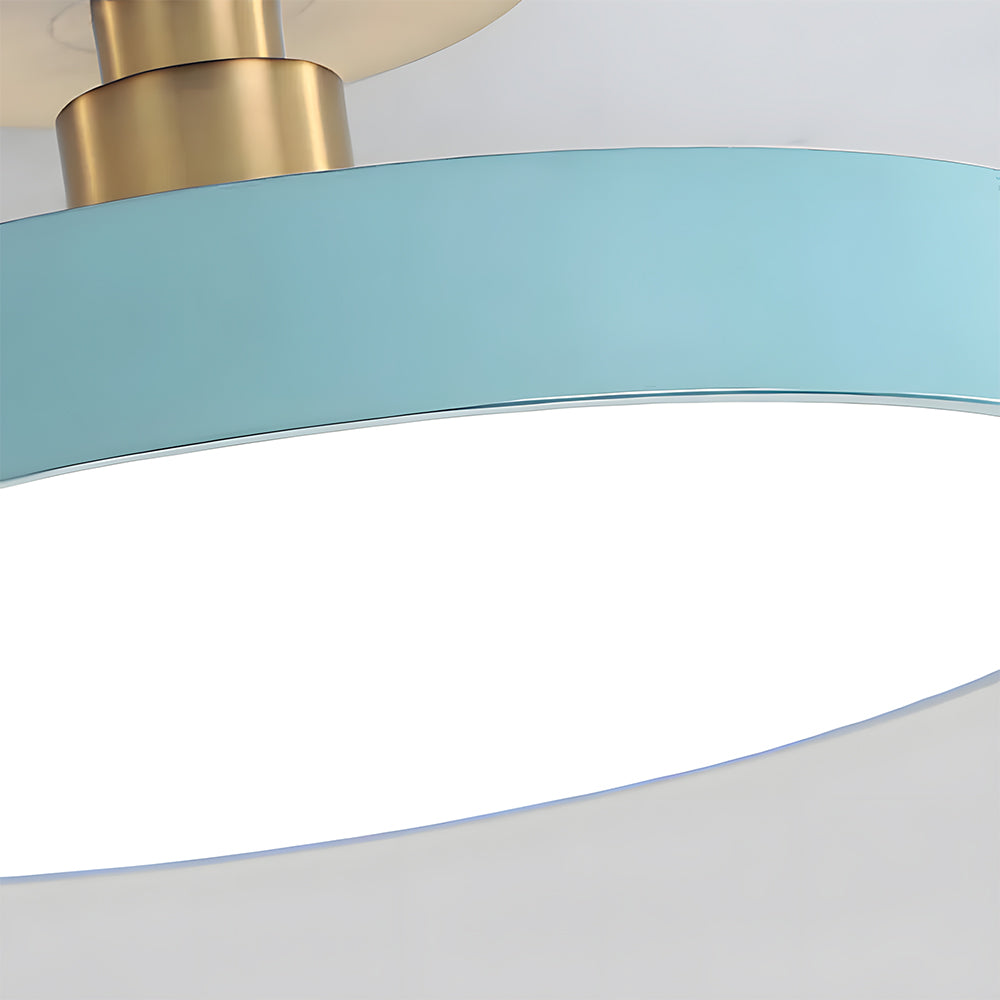 Round LED Semi-Flush Ceiling Light – 4 Brightness Options, 16–48W