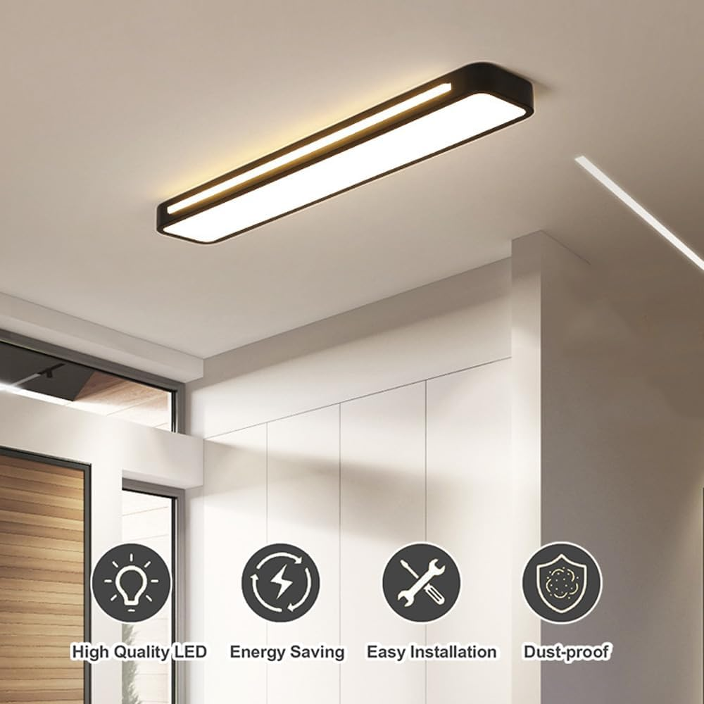 Modern Minimalist Long LED Ceiling Lighting – 3 Sizes (48/58/78cm)