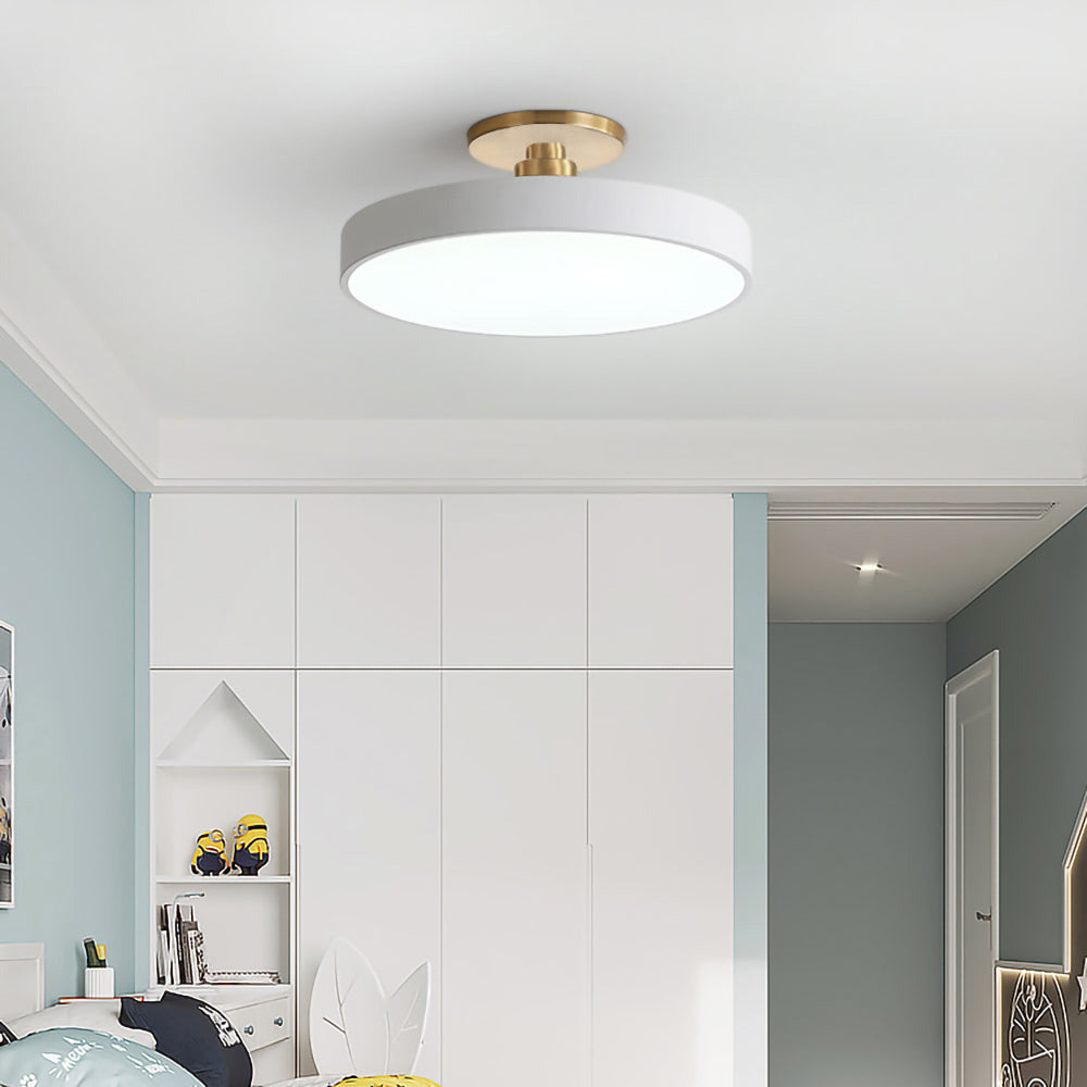 Round LED Semi-Flush Ceiling Light – 4 Brightness Options, 16–48W