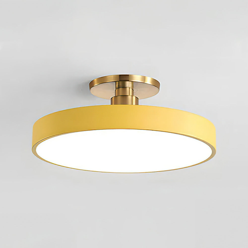 Round LED Semi-Flush Ceiling Light – 4 Brightness Options, 16–48W