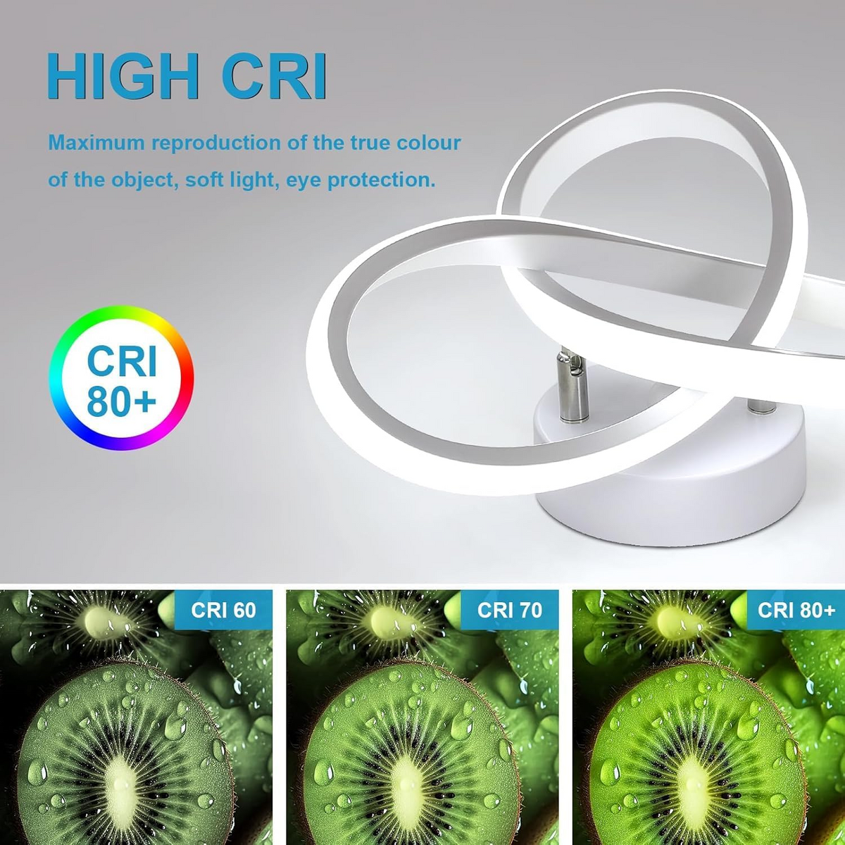 Modern Metal White LED Ceiling Light - 3 Wattage Options (12/18/22W)
