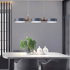 Cylinder Multi-Light Nordic Pendant Light – Iron & Wood, 77cm