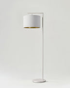 Modern Metal Floor Lamp – Fabric Shade, LED Bulb Included, 152cm, 3 Finishes