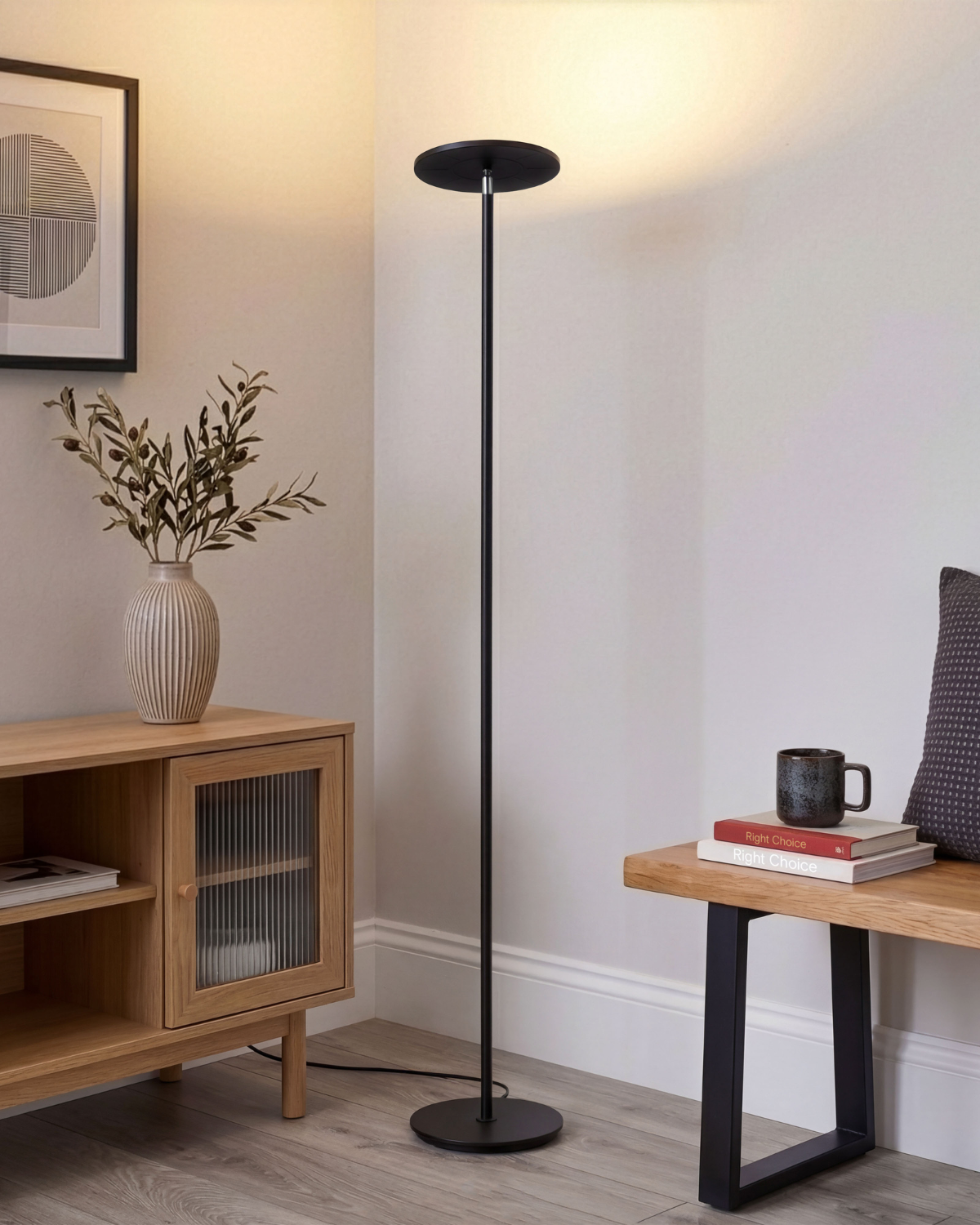 LED Torchiere Floor Lamp – Adjustable Touch Switch, 160cm