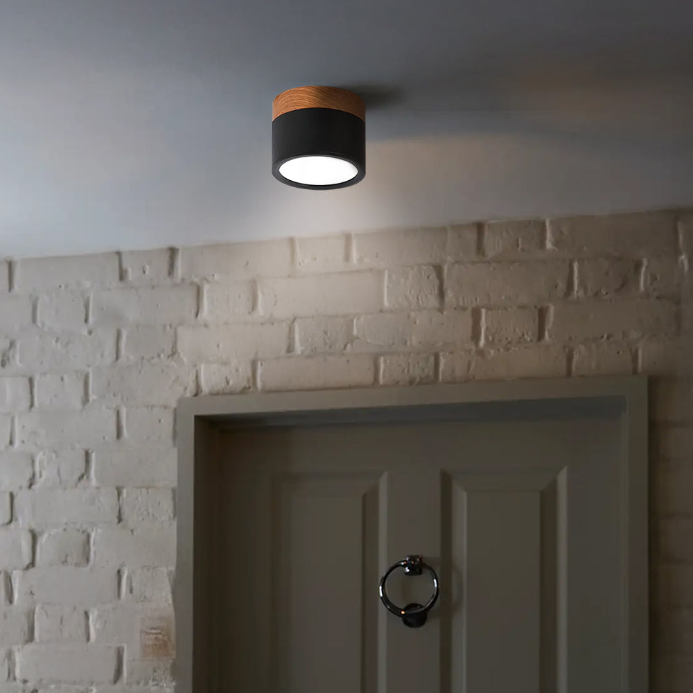 Small Cylinder Flush Ceiling Light – Aluminium, 2 Sizes (5W/7W)