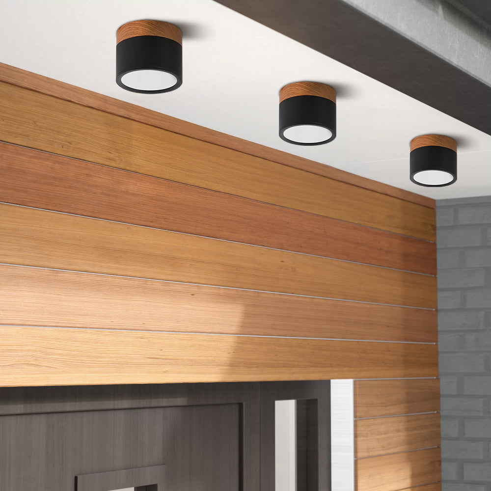 Small Cylinder Flush Ceiling Light – Aluminium, 2 Sizes (5W/7W)