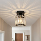 Crystal Shade Flush Mount Ceiling Light – Square or Circle, 3 Sizes
