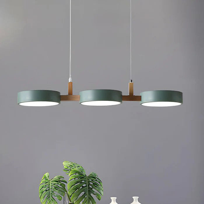 Cylinder Multi-Light Nordic Pendant Light – Iron & Wood, 77cm
