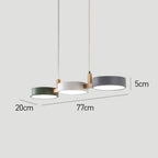 Cylinder Multi-Light Nordic Pendant Light – Iron & Wood, 77cm