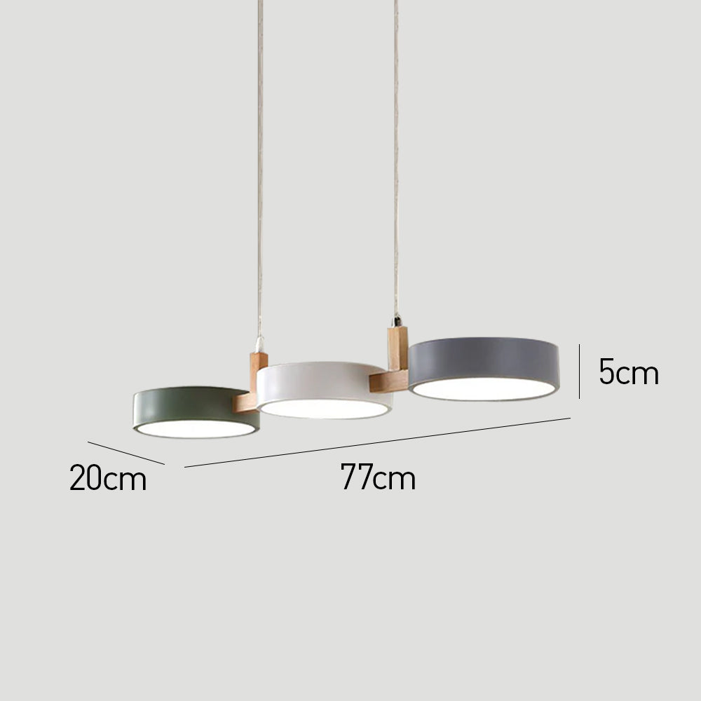 Cylinder Multi-Light Nordic Pendant Light – Iron & Wood, 77cm