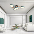 Round LED Ceiling Light – 4 to 7 Light Heads, Iron & Acrylic