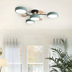 Round LED Ceiling Light – 4 to 7 Light Heads, Iron & Acrylic