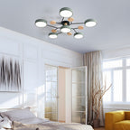 Round LED Ceiling Light – 4 to 7 Light Heads, Iron & Acrylic