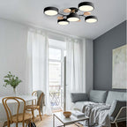 Round LED Ceiling Light – 4 to 7 Light Heads, Iron & Acrylic