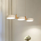 Cylinder Multi-Light Nordic Pendant Light – Iron & Wood, 77cm