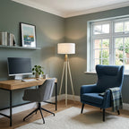 Tripod Floor Lamp – Linen Drum Shade, 155cm