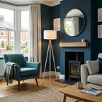 Tripod Floor Lamp – Linen Drum Shade, 155cm