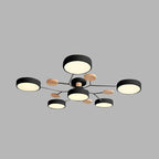 Round LED Ceiling Light – 4 to 7 Light Heads, Iron & Acrylic