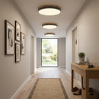 Solid Wood Round Flush Mount LED Ceiling Light – 4 Sizes, 30-60cm