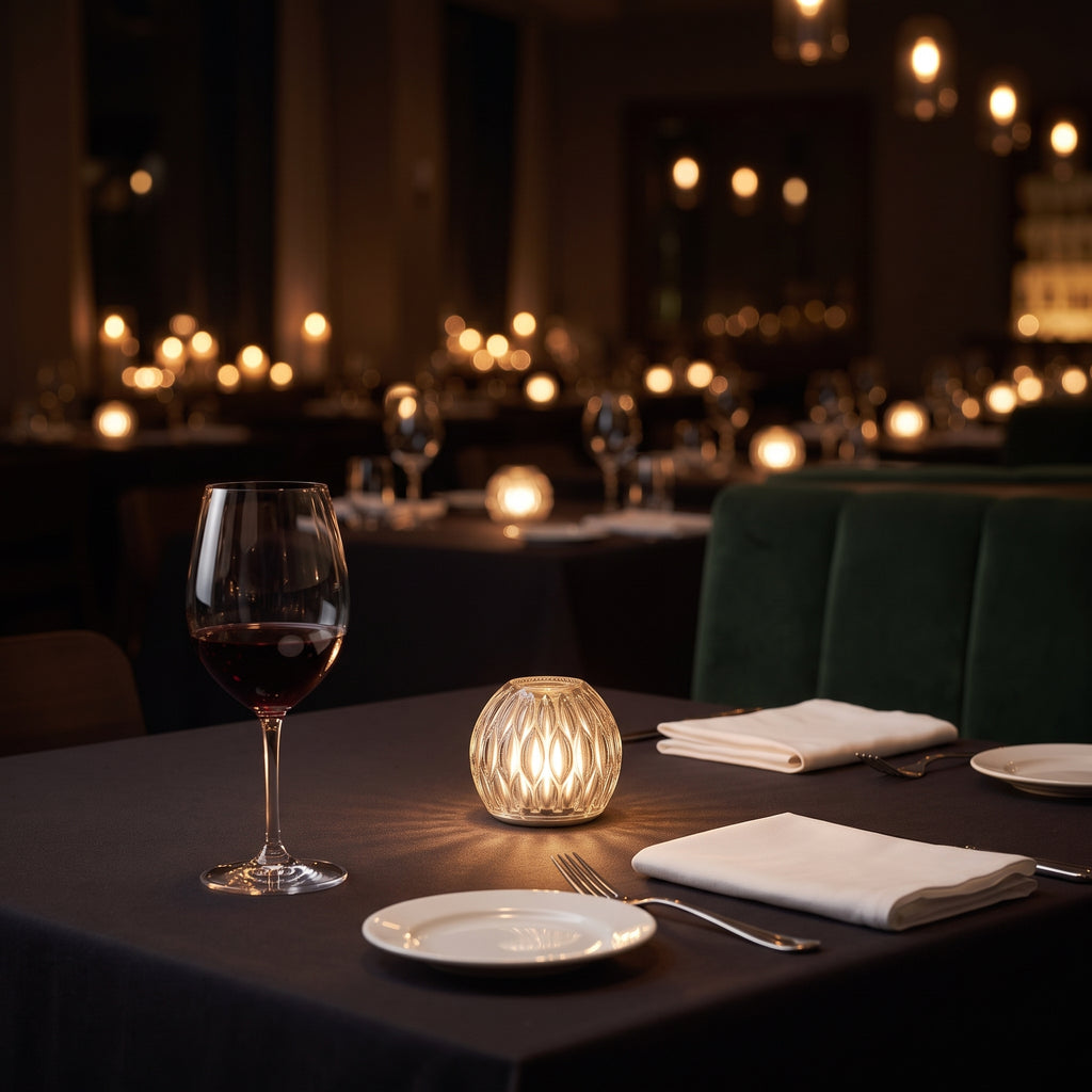 Rechargeable Glass Table Lamp – Cordless LED Mood Light, Touch Dimmable, IP65 Waterproof