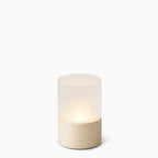 Stone Table Lamp – Cordless LED Mood Light, Travertine Base, IP65 Waterproof