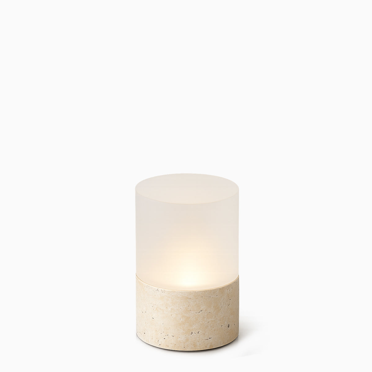 Stone Table Lamp – Cordless LED Mood Light, Travertine Base, IP65 Waterproof