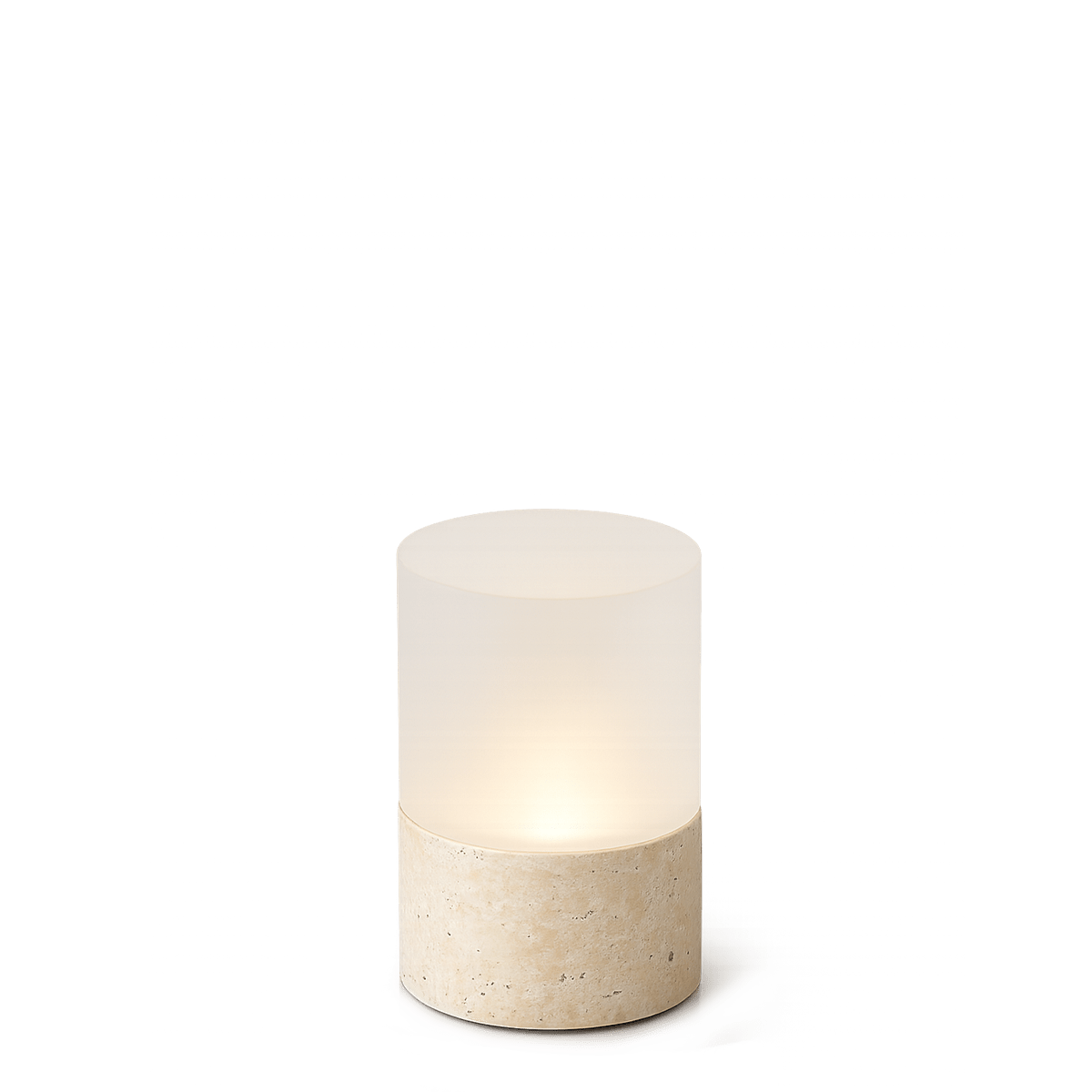 Stone Table Lamp – Cordless LED Mood Light, Travertine Base, IP65 Waterproof