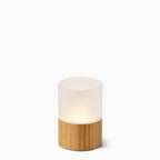 Wood Table Lamp – Cordless LED Mood Light, Natural Wood Base, IP65 Waterproof