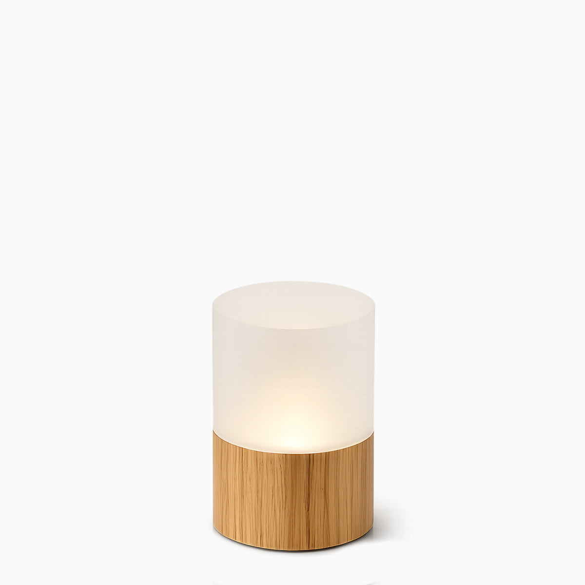 Wood Table Lamp – Cordless LED Mood Light, Natural Wood Base, IP65 Waterproof