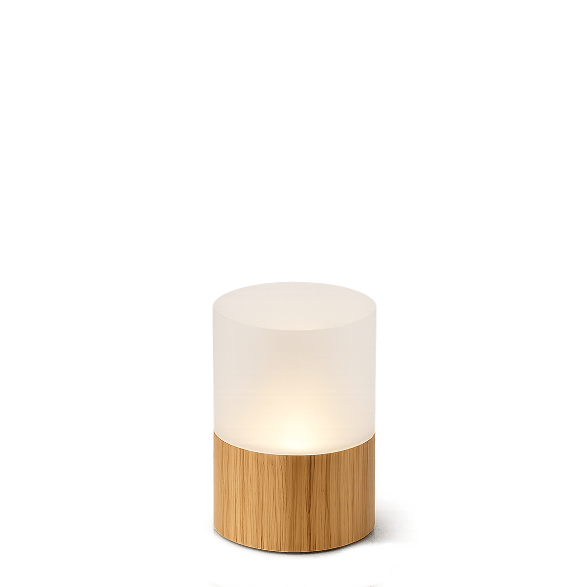 Wood Table Lamp – Cordless LED Mood Light, Natural Wood Base, IP65 Waterproof