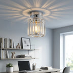 Crystal Shade Flush Mount Ceiling Light – Square or Circle, 3 Sizes