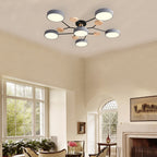 Round LED Ceiling Light – 4 to 7 Light Heads, Iron & Acrylic