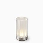 Fluted Glass Table Lamp – Cordless LED Mood Light, IP65 Waterproof