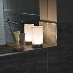 Fluted Glass Table Lamp – Cordless LED Mood Light, IP65 Waterproof