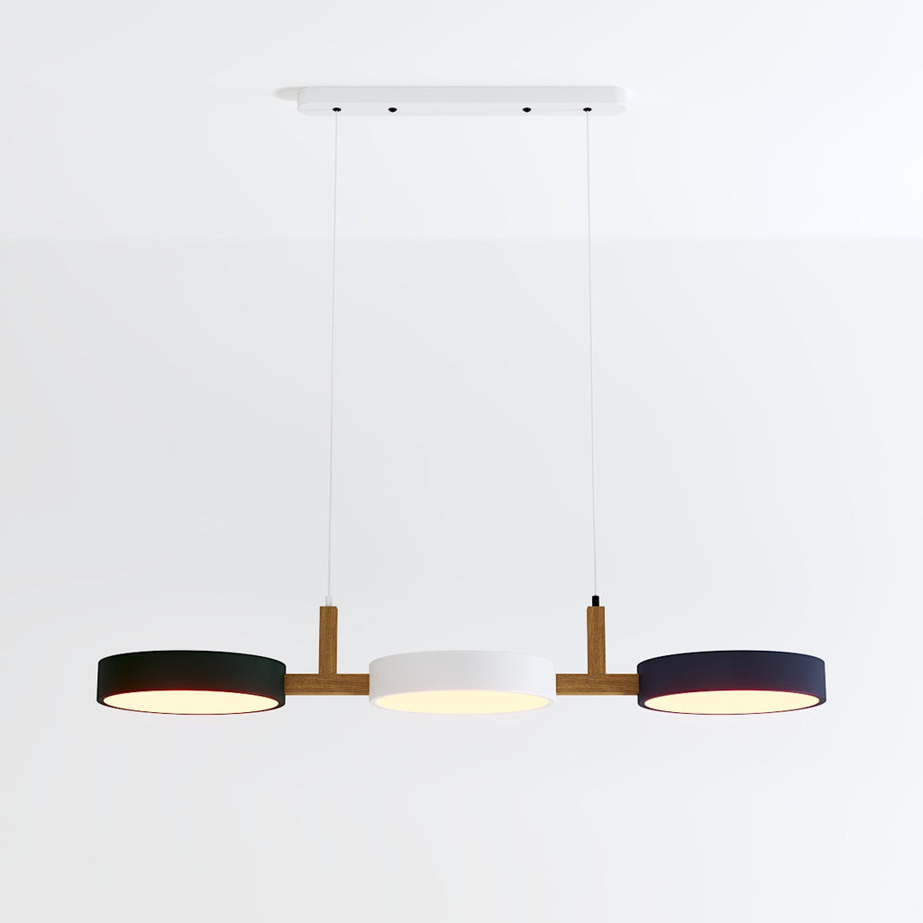 Cylinder Multi-Light Nordic Pendant Light – Iron & Wood, 77cm
