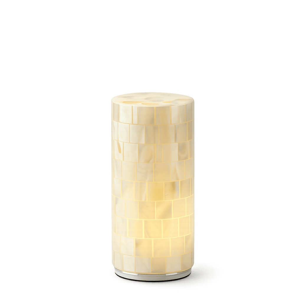 Shell Mosaic Table Lamp – Cordless LED Mood Light, IP65 Waterproof