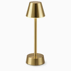 Brushed Brass Table Lamp – Cordless LED Mood Light, Empire Shade, IP65 Waterproof