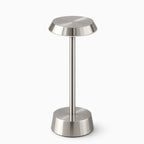 Metal Table Lamp – Cordless LED Mood Light, Flat Disc Shade, IP65 Waterproof