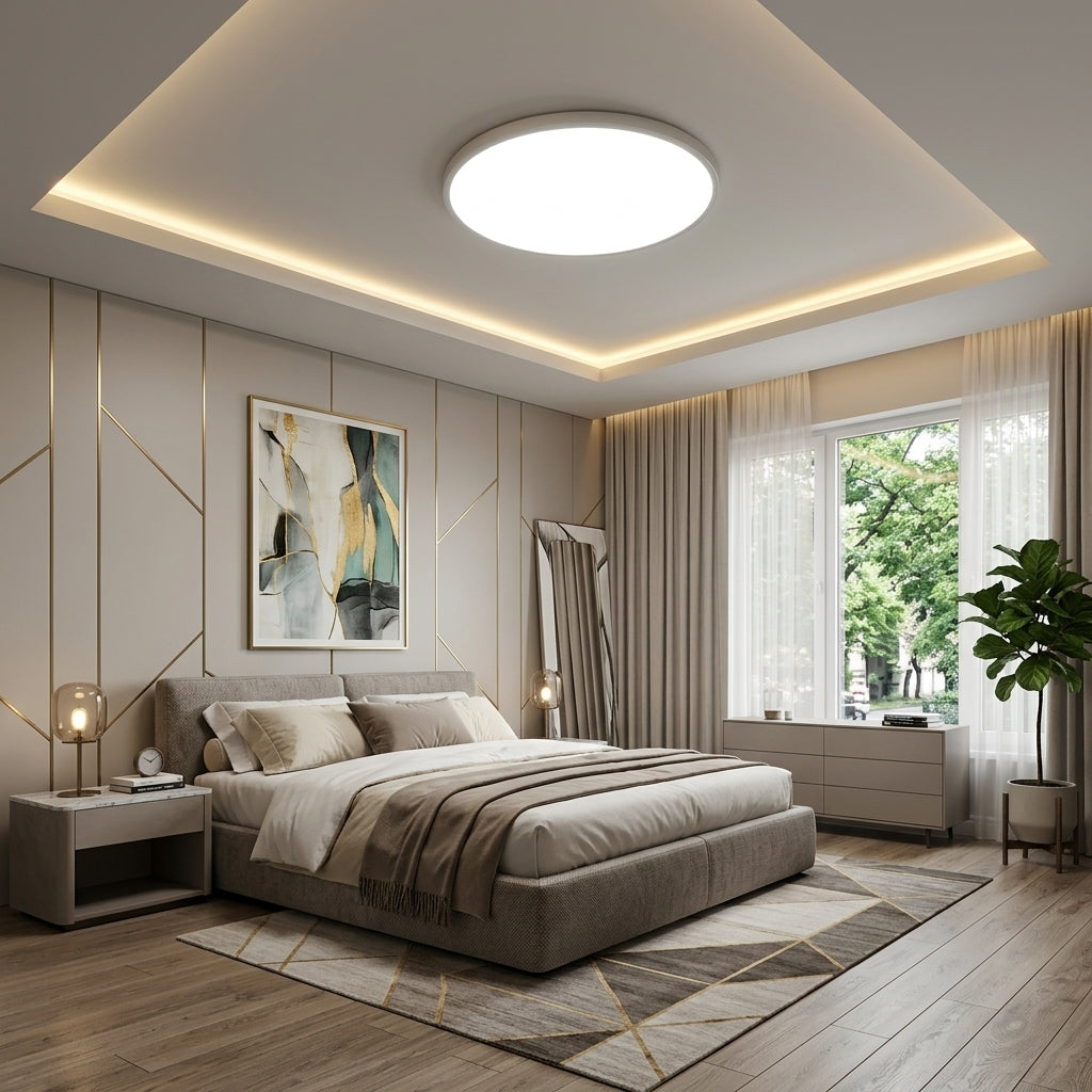 Minimalist Round LED Ceiling Light – Slim Flush Mount for Bedroom, Living Room & Kitchen