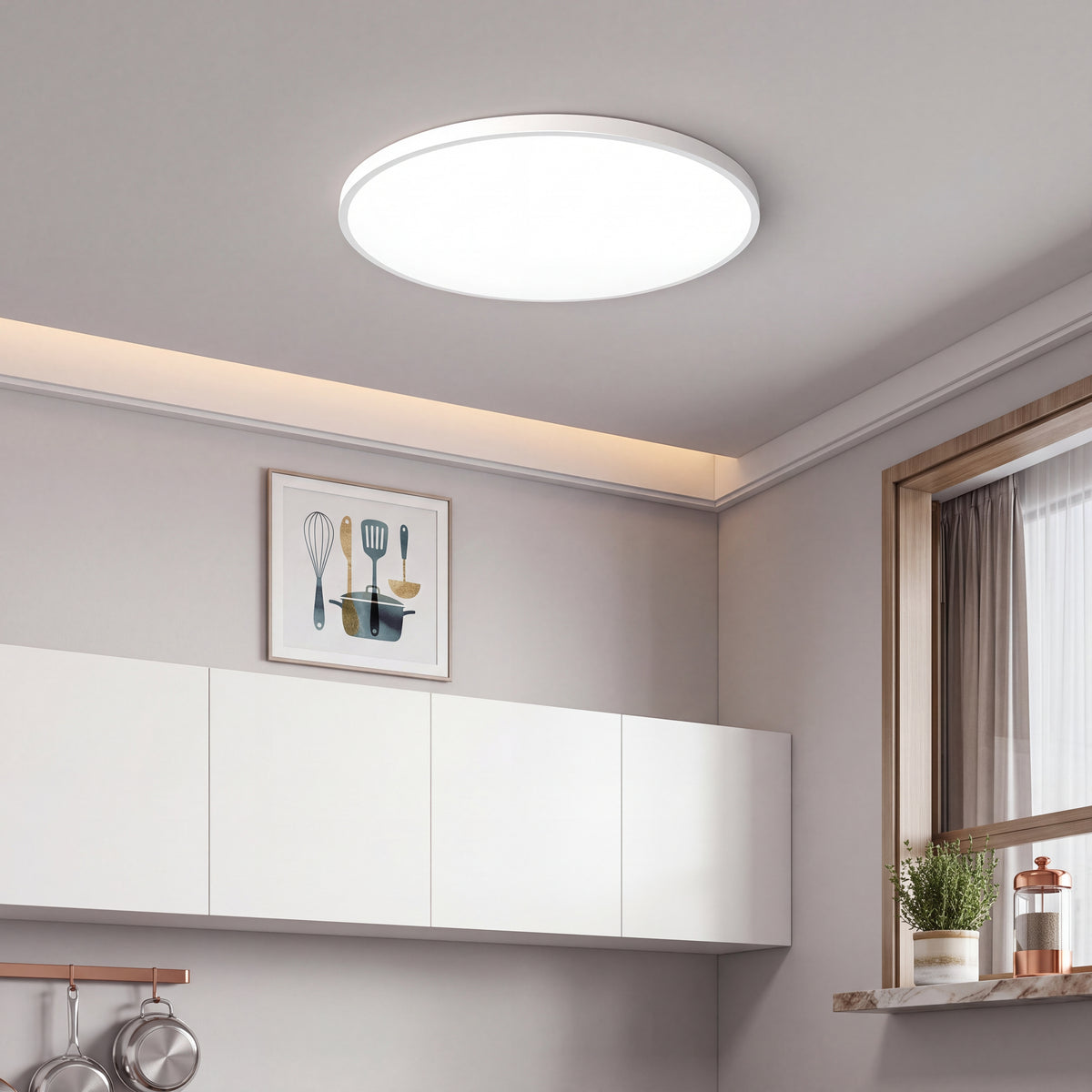 Minimalist Round LED Ceiling Light – Slim Flush Mount for Bedroom, Living Room & Kitchen