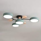 Round LED Ceiling Light – 4 to 7 Light Heads, Iron & Acrylic